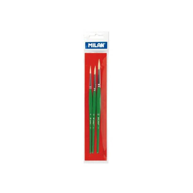 BLISTER 3 PINCEIS ESCOLARES P/ COLA E TEMPERA