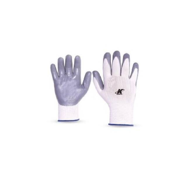 LUVA NITRILO/NYLON CINZA/BRANCO Nº10