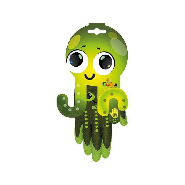 LUVAS DE JARDINAGEM INFANTIS NYLON/LATEX RUGOSO VERDE TAMANHO 8 ANOS JUBA