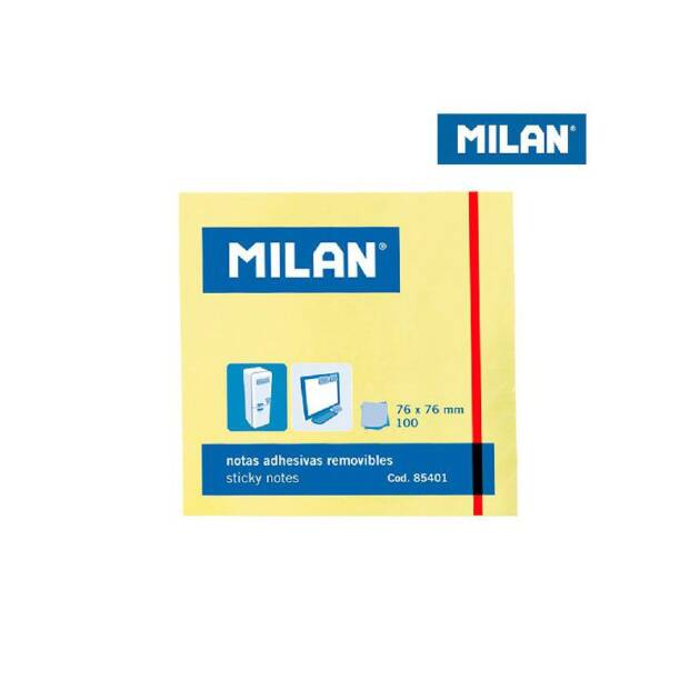PACK 100 NOTAS ADESIVAS 76X76MM MILAN